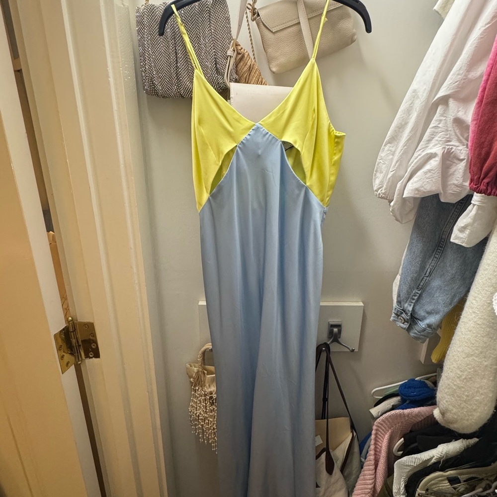 Yellow and Blue Maxi Dress